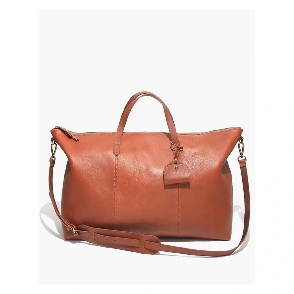 Madewell "The Transport Weekender" Travel Bag | English Saddle Brown Leather - Picture 4 of 13